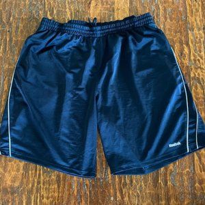 New REEBOK * Navy Blue WORKOUT ~ BASKETBALL SHORTS * side pockets * XL